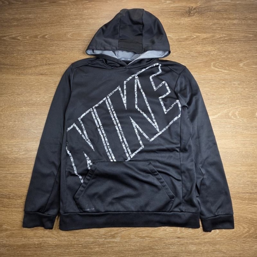 Nike KO Therma-FIT Hoodie Men's M Black Gray Camo Big Logo Pullover